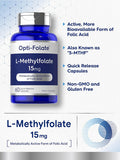Carlyle L Methylfolate 15mg | 60 Capsules | Max Potency | Optimized and Activated | Non-GMO Gluten | Methyl Folate 5-MTHF | by Opti-Folate