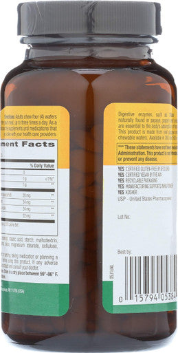 Country Life - Natural Tropical Papaya Enzyme - 500 Chewable Wafers