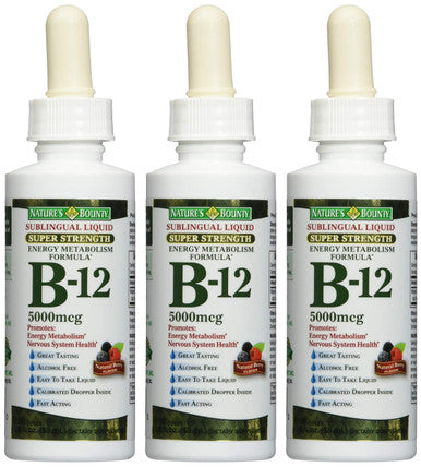 Nature's Bounty N/B #18187 B-12 Mcg Liquid 2 Oz (Pack Of 3)