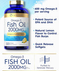 Carlyle Fish Oil Supplements | 2000mg | 320 Softgels | EPA & DHA | 600mg Total Omega-3 | Non-GMO Gluten Pills