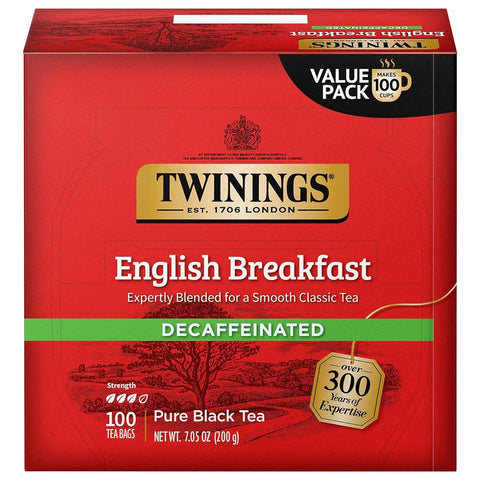 Twinings Lemon & Ginger, Caffeine-Free Herbal Tea Bags, 100 CT Box (1 Pack) | Spicy & Tangy, Ginger, Lemon Peel, Lemongrass, Blackberry Leaves, Soothe Digestion, 100 Foil Lined Individually Wrapped Bags