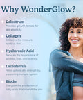 WONDERCOW Hair Skin and Nails Vitamins w/Bovine Colostrum Collagen Hyaluronic Acid Biotin Zinc and Lactoferrin Supports Faster Hair Growth Stronger Nails and Glowing Skin (30 Servings Capsule)