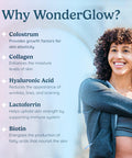 Wondercow Hair Skin And Nails Vitamins W/Bovine Colostrum Collagen Hyaluronic Acid 30 Servings