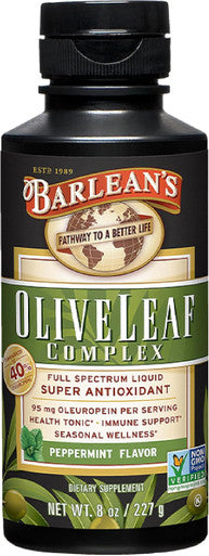 Barlean's Olive Leaf Extract Complex Liquid 95mg Oleuropein Immune Olive leaf extract liquid
