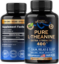 NUTRAHARMONY L Theanine Supplement - Promotes Relaxation, Sleep & Calm Support - L Theanine 400 Mg Extra Strength - Made In Usa - Focus Supplements - For Men & Women - Non-Gmo & Gluten-Free - 120 Vegan Capsules