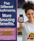 Saint Mingiano Lion'S Mane Mushroom Supplement | 120 Capsules: Alpha Brain Enhancement Of Cognitive Clarity, Focus With Our Specialty Blend 4 Mushroom Mycelium Formula
