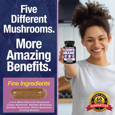 Saint Mingiano Lion'S Mane Mushroom Supplement | 120 Capsules: Alpha Brain Enhancement Of Cognitive Clarity, Focus With Our Specialty Blend 4 Mushroom Mycelium Formula