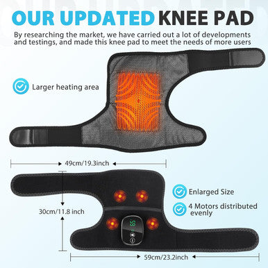 Flaremore Cordless Heated Knee Massager For Pain Relief Fsa Eligible Hsa 2026 Upgrade 4-Motor Full-Coverage Vibration & Heat Xl Heating Knee Brace For Targeted Pain Relief In Knee Shoulder & Elbow 5 Heat Levels & 5 Massage Modes