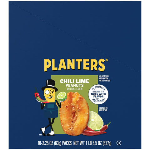 PLANTERS HEAT Peanuts, Spicy Plant Based Protein Snacks, 2.25 Oz (15 Ct) | Hot and Spicy. Roasted Nuts. Kosher. Bag. Snacks for Adults. Party Mix, Party Snacks