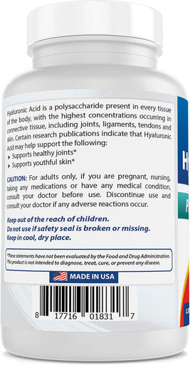 Best Naturals Hyaluronic Acid 200 mg 120 Tablets (Non-GMO Gluten ) - Promotes Youthful Healthy Skin & Healthy Joint Function (120 Count (Pack of 1))