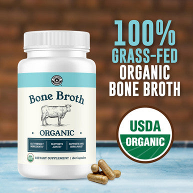 Left Coast Performance Grass-Fed Bone Broth Capsules with Collagen from Organic Bone Broth Powder. Collagen Supplement for Nails Hair Joints and Digestive Health* Support. Gut Friendly-Ingredients 180 Capsules