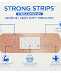 Rite Aid Strong Strips Bandages With Absorbent Non Stick Pad 1" X 3 1/4" - 60 Count | Wound Care And First Aid