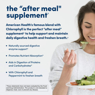 American Health Papaya Enzyme With Chlorophyll 250 Chewable Tablets