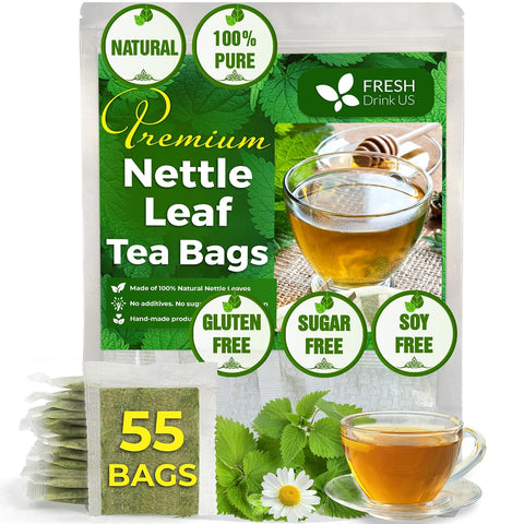 FreshDrinkUS, Premium 75 Mulberry Leaf Tea Bags, 100% Natural & Pure from Mulberry Leaves. Loose Leaf Herbal Tea. Made with Natural Material Tea Bags. No Sugar, No Caffeine, No Gluten, Vegan.