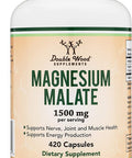 Magnesium Malate Capsules 420 Count 1500mg Per Serving Magnesium Bonded to Malic Acid Third Party Tested Vegan Friendly Gluten Manufactured in The USA by Double Wood Supplements