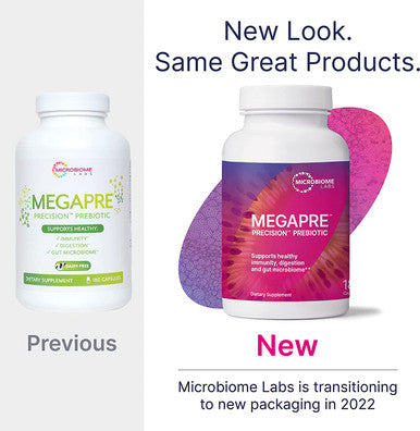 Microbiome Labs MegaPre Prebiotic Blend Clinically Tested Oligosaccharides Fiber to Support Immune Health Digestion and Gut Barrier Prebiotics Supplement for Women and Men 180 Capsules