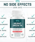 Height Growth Maximizer, Calcium, Vitamin D3 And Zinc Blend Pills, Bone Growth Supplement For Kids And Teens, Bone Strength, Density Support, Gmo-Free, Gluten-Free, Made In Usa, 60 Caps