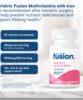 Bariatric Fusion Bariatric Multivitamin with Iron for Women Hair Skin and Nails Blend for Hair Loss After Bariatric Surgery and GLP1 30 Capsules 1 Month Supply