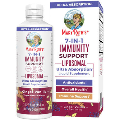 MaryRuth Organics 7 in 1 Immunity Liposomal Elderberry Liquid with Vitamin C Liquid Vitamins Immune Support Supplement 30 Servings