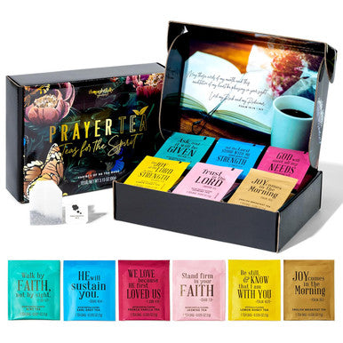 Thoughtfully Gourmet Tea Affirmations Christian Prayer Set Includes 6 Flavours of Tea with Bible Verses from Psalms and Other Books to Rejoice Pack of 90