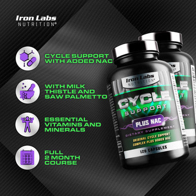 Iron Labs Nutrition Cycle Support Plus Nac (N-Acetyl-L-Cysteine) - On Cycle Support Supplements For Men - With N Acetyl L Cysteine, Milk Thistle, Hawthorne Berry And More (240 Capsules)