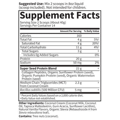 Garden of Life Grass Fed Collagen Protein Powder - Vanilla 14 Servings Collagen Powder For Joints Mobility Muscle Repair Collagen Peptides Super Seeds Coconut Mcts Hydrolyzed Collagen Supplement