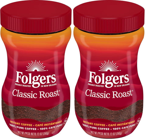 Folgers Instant Coffee Crystals, Classic Roast, 24 Ounces