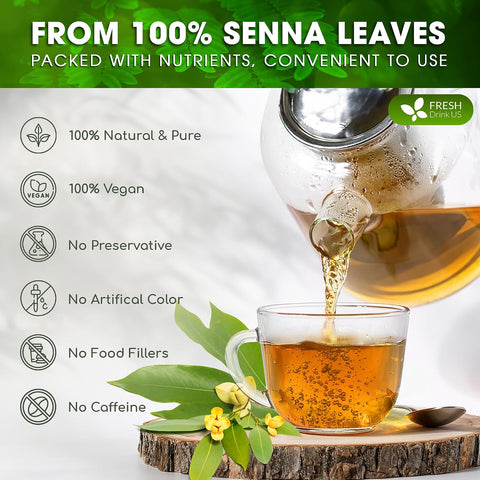 FreshDrinkUS, Premium 50 Mulberry Leaf Tea Bags, 100% Natural & Pure from Mulberry Leaves. Herbal Tea. Made with Natural Material Tea Bags. No Sugar, No Caffeine, No Gluten, Vegan.