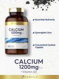 Carlyle Calcium 1200mg with Vitamin D3 | 300 Caplets | Non-GMO Gluten and Vegetarian