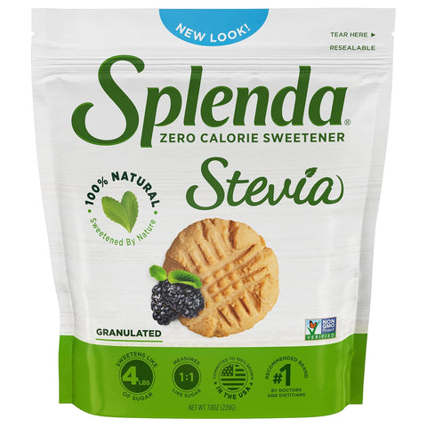 SPLENDA Stevia Zero Calorie Sweetener for Baking Plant Based Sugar Substitute Granulated Powder 9.7oz Resealable Pouch