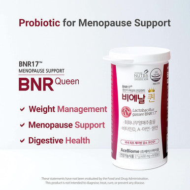 Acebiome Bnr Queen Menopausal Support Probiotic for Women 10 Billion CFU d Lactobacillus gasseri BNR17 60Capsules