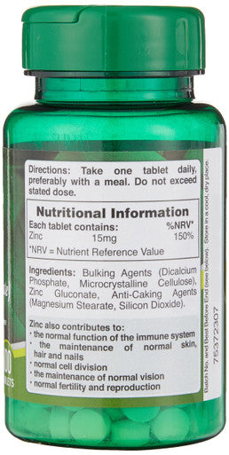 Holland & Barrett High Strength Zinc 15mg (Zinc Gluconate)