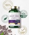 Carlyle Grape Seed Extract 24000 mg Equivalent 240 Capsules | Maximum Strength Standardized Extract | Non-GMO Gluten
