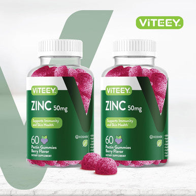 Zinc Gummies Adult & Teens - 50Mg - Immune Health Support & Antioxidant Support - Vitamin Zinc Supplement - Vegan, Gelatin Free, Gmo - Tasty Chewable Berry Flavored Gummy