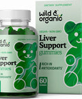 Wild & Organic Liver Support Gummies - Liver Cleanse Detox & Repair Supplement w/ Milk Thistle, Chicory, Artichoke, Turmeric. Burdock & Dandelion Root Extract - Immune System Support Gummy - 60 Chews