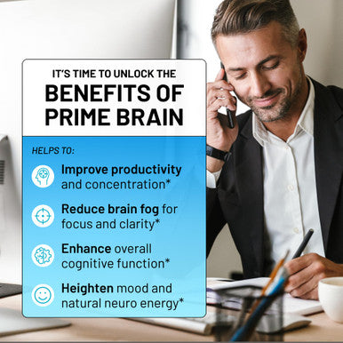 Nootrix Prime Brain Supplement | Nootropic For Memory, Focus & Cognitive Function Support | Promotes Healthy Energy & Mood With Lion'S Mane Mushroom, Vitamin B12, L Theanine & Gaba | 30 Vegan Capsules