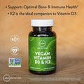 Mrm Nuturition Vegan Vitamin D3 & K2 Bone + Immune Health Made From Lichens Supports Calcium Absorption Vegan + Vegetarian Friendly 60 Servings