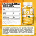 2 Packs 100Mg Iron Supplement Gummies For Women & Men - With Vitamin A, C, B - Blood Builder &Energy Support For Iron Deficiency, Anemia, Adults &Children, Vegan, Pineapple Flavor Gummy, 120Ct