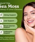 Atlantic Naturals Sea Moss 7 Day Detox Liver Gallbladder and Kidney Cleanse Support with Dandelion Root Milk Thistle Burdock Root Red Clover Chanca Piedra Pineapple Flavor Drink Mix (14 oz)