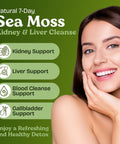 Atlantic Naturals Sea Moss 7 Day Detox Liver Gallbladder & Kidney Cleanse - Support With Dandelion Root Milk Thistle Burdock Root Red Clover Chanca Piedra - Pineapple Flavor Drink Mix (14 Oz)