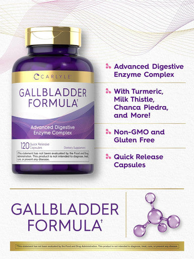 Carlyle Gallbladder Formula | 120 Quick Release Capsules | Complete Digestive Enzyme Complex | Non-GMO & Gluten Supplement