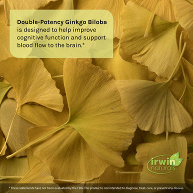 Irwin Naturals Double Potency Ginkgo Biloba Enhance Memory Mental Focus Energy 60 Liquid Softgels Bundle With A Pill Case