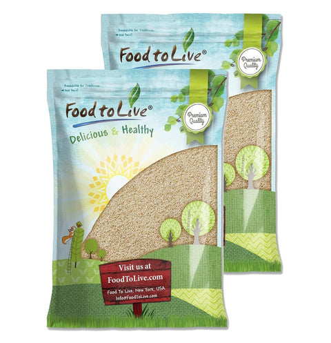 Food to Live - Hulled Sesame Seeds, 4 Pounds Whole Raw White Sesame Seeds, Kosher and Vegan, Unroasted, Bulk Sesame. High in Magnesium, Iron, and Calcium.