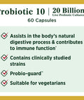 Nature's Bounty Probiotics By Nature'S Bounty Ultra Strength Probiotic 10 Immune Health & Digestive Balance 60 Capsules