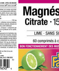 Natural Factors Magnesium Citrate 150 mg Tablets Key Lime Sugar Free 60 Count