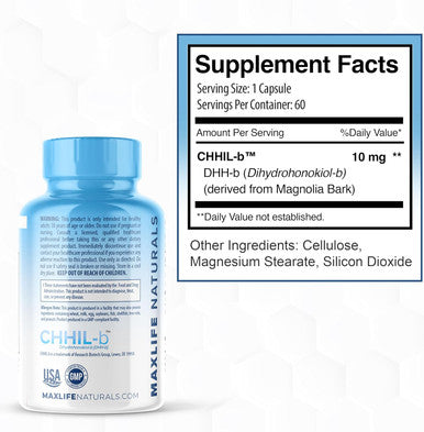 Maxlife Naturals Mood Support Supplement - Day Chill Pill Dietary Supplement for Men & Women with DHH-B Derived from Magnolia Bark - Calm Supplement for Adults - Stay Calm & Relaxed All Day - 60 Capsules