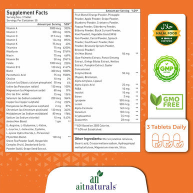 Aitnaturals Men's Multivitamin - 150 Tablets | Enriched with Vitamin A C D E K B12 Folate Iron Calcium Magnesium Biotin Zinc & Iodine | Support Bone Muscle Health Energy & Metabolism