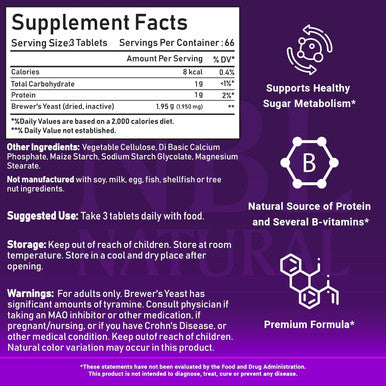 Nbl Natural NBL Natural Brewer's Yeast 650 mg 200 Tablets