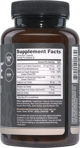 Onnit Stron Bone with Strontium and Vitamin K2 90 Capsules Formulated to Help Support Bone Health