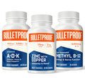 Bulletproof Triple Threat Strength Bundle, Vitamins A-D-K, 30 Softgels, Zinc With Copper, 60 Capsules, Methyl B-12, Spearmint Flavor, 60 Lozenges